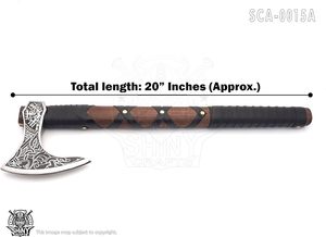 Hache de Viking Ragnar, artisanale, en acier à haute teneur en carbone, manche en bois de frêne, style nordique, artisanat en acier forgé - Product Image 5