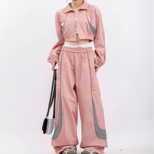 Survêtements pour femmes surdimensionnés personnalisés OEM, légers, 2 pièces, respirants, écologiques, pour le jogging - Product Image 1