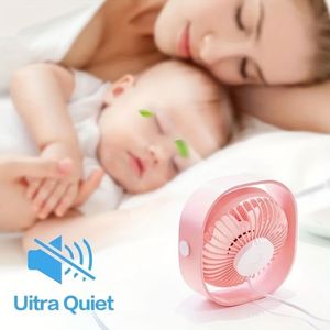 Mini Ventilatore da Tavolo Ricaricabile per Casa, Ufficio, Dormitori - 3 Velocità, Alimentazione USB, Spina AU, Silenzioso - Product Image 5