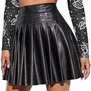Minifalda de Cuero para Mujer, Cuero PU Suave, Cintura Alta, Ajustada al Cuerpo, Personalización de Marca, Etiqueta Privada, Proveedor OEM ODM - Product Image 1