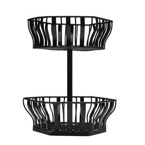 Set Of 2 Black Metal <b>Basket</b> Perfect For Home Kitchen Office Storage Organizer And Modern Durable <b>Wire</b> <b>Basket</b> Wholesale From Indi - Product Image 1