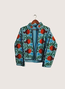 Cardigan en coton brodé floral bohème, col rond, manches longues, grande taille, vêtements décontractés pour femmes, vêtements de printemps - Product Image 1