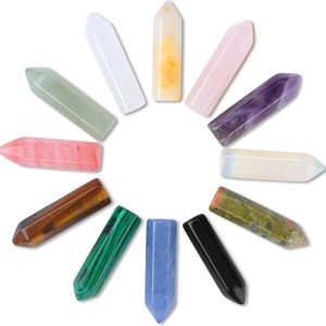 Torre de Cristal Natural Tallada a Mano con Punta Hexagonal de 1.3 Pulgadas, Gema Pulida, Decoración Feng Shui para el Hogar, Colección al por Mayor - Product Image 1