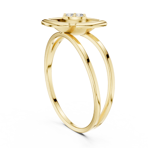 Bague en or massif 14 carats pour femme, forme marquise, diamant taille brillant rond, alliance de fiançailles classique, design minimaliste, idéale pour un cadeau - Product Image 4