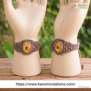 Pulsera de Macramé Hecha a Mano con Ónix Negro y Baño de Oro Vintage, Ajustable, Estilo Boho, Joyería Curativa, Regalo para Fiestas - Product Image 3