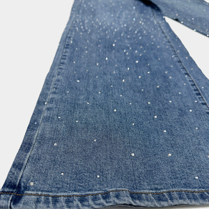 Jeans de mezclilla para mujer, de cintura media, pierna recta, corte regular, color liso, suaves y elásticos, hasta la rodilla, estilo casual y urbano, venta al por mayor - Product Image 4