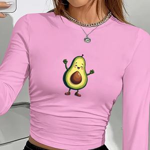 เสื้อแขนยาวแฟชั่นสำหรับผู้หญิงลายอะโวคาโดทำท่าเต้น - Product Image 2