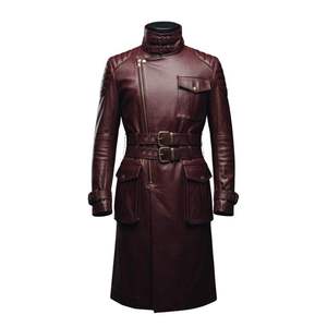 Luxury Design <b>Black</b> Leather Long <b>Coats</b> Quality Street <b>Women</b> Trench With Belt Spring Autumn Leather <b>Coat</b> - Product Image 1