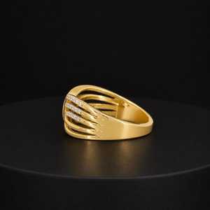 Bague de luxe en or massif 14 carats avec diamants de laboratoire taille ronde multi-rangs, idéale pour mariage, fête, ou comme cadeau pour elle - Product Image 6