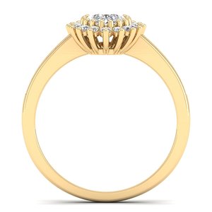 Anillos de compromiso solitarios de moissanita de oro amarillo de 14 quilates REYES a precio mayorista para mujer, diseño floral, joyería de regalo de boda - Product Image 4