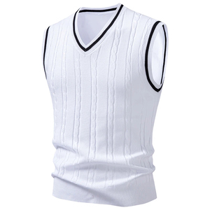 <b>Men's</b> Knitted Slim Fit Knitted <b>Sweater</b> <b>Vests</b> <b>Men</b> Smart Casual V Neck Knit Pullovers Waistcoat <b>Mens</b> Sleeveless <b>Sweaters</b> - Product Image 3