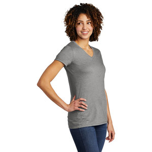 Camisetas de Cuello en V para Mujer, Camiseta de Algodón Supima para Damas, Camisetas Modernas de Manga Corta, Color Rojo - Product Image 6