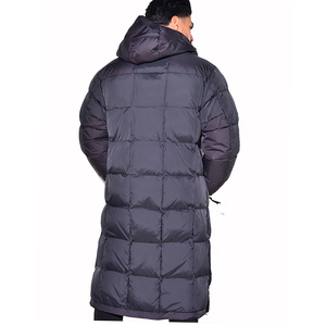Long Quilted <b>Winter</b> Jacket With Detachable Hood Full Sleeves Zipper Closure Solid Color <b>Thick</b> Warm <b>Coat</b> - Product Image 2