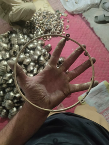 ONE HANDED BID Iron <b>Ring</b> Wind <b>Chime</b> with Golden Finish Round Shape Handmade Antique Design for Home Decoration - Product Image 2