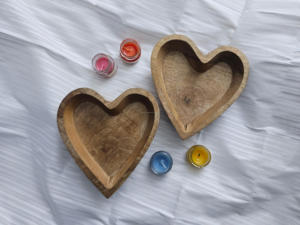 Porte-bougie en bois naturel fait main en forme de cœur pour la Saint-Valentin, décoration de la maison, artisanat CC-WCDB - Product Image 5