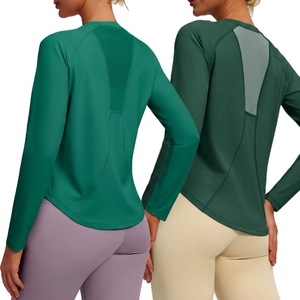 Top Deportivo de Lyocell, Spandex y Poliéster, Transpirable, de Secado Rápido, Blusa de Yoga de Color Sólido, Camiseta Profesional para Entrenamiento - Product Image 1