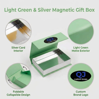 Boîte QJ personnalisée avec logo, boîte d'emballage magnétique portable à gaufrage, boîte à logo magnétique violette, boîte cadeau rigide de luxe personnalisée