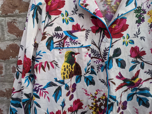 New Arrival Adult Indian Cotton <b>Pyjamas</b> Breathable and Comfortable Bird Print Night Wear <b>for</b> All Seasons - Product Image 6