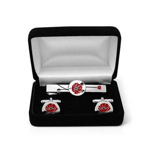 Boutons de manchette en argent et zircon, motif couronne et croix, cadeau d'affaires sur mesure - Product Image 5