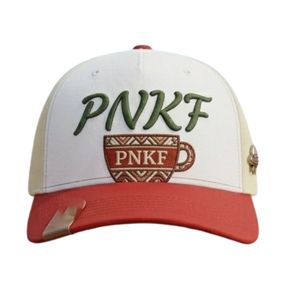 Gorra de Béisbol con Logotipo Bordado PNKF, Gorra Snapback Bordada Blanca y Roja de 6 Paneles, Ajustable, Unisex, para Adultos, con Diseño de Taza de Café - Product Image 1