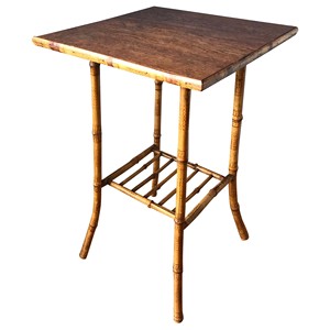 Handcrafted <b>Rectangle</b> Bamboo <b>Side</b> <b>Table</b> with Rattan Top-Eco-friendly & Durable Wholesale From India - Product Image 2