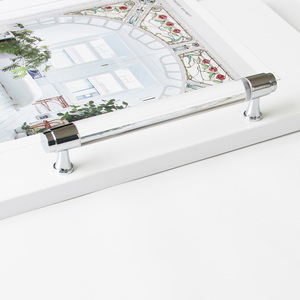 Manufacturer Supply Modern Acrylic & Aluminum Hardware Materials Cabinet Handle Luxury <b>Drawer</b> <b>Pulls</b> for Kitchen Bathroom - Product Image 1