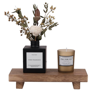 <b>Rustic</b> Acacia Wooden Pedestal Stand, Vintage <b>Bathroom</b> <b>Vanity</b> Riser Countertop Organizer Trays for Soap Perfume Candle Luxury - Product Image 1