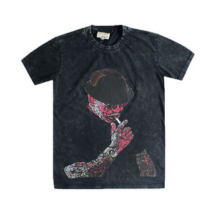 T-shirts graphiques personnalisés pour hommes, t-shirts oversize, t-shirts vintage lavés, streetwear, hauts décontractés, manches courtes, t-shirt en coton noir - Product Image 1