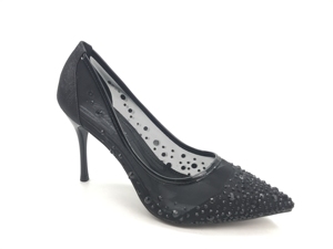 Escarpins à talons hauts à bout pointu en strass pour femme, chaussures de soirée et de mariage, en PVC transparent, PU, caoutchouc, chaussures de mariée solides, maille de qualité supérieure - Product Image 3