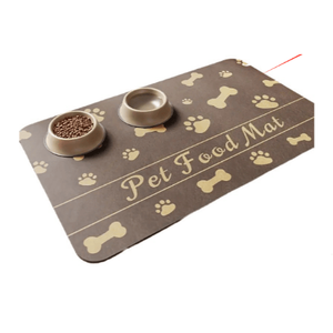 Tappetino Assorbente per Alimentazione Animali con Dispenser d'Acqua a Rapida Asciugatura, Base in Gomma Impermeabile per Ciotole e Mangiatoie - Product Image 1