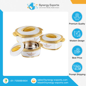 Best Selling 3-Piece Casserole Set with Pot Covers Inner - <b>Stainless</b> <b>Steel</b>, Outer - Virgin Plastic Available in Bulk Quantity - Product Image 2