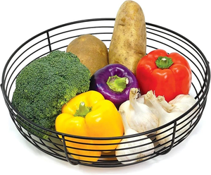 Corbeille à fruits moderne en fil métallique pour cuisine et table à manger, noir mat, support de rangement ouvert pour la maison et la cuisine - Product Image 1