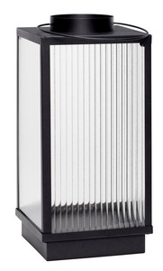 Farol Moderno de Metal y Vidrio Texturizado con Acabado Negro Mate, Faroles de Metal para Velas, Decoración del Hogar para Exteriores, Hechos a Mano - Product Image 2