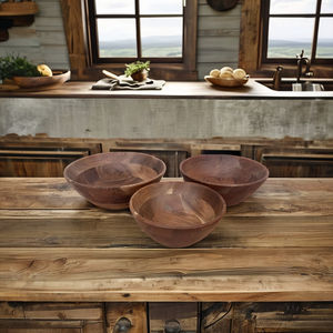 Vaisselle de cuisine en bois d'acacia, ensemble de bols à soupe, vaisselle de ménage, bassin à fruits, vente en gros - Product Image 4