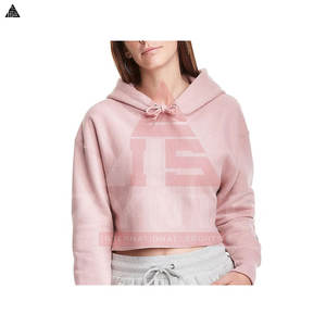 Sudadera con capucha de mezcla de algodón para mujer del mejor proveedor, para ropa urbana de invierno, básica y cómoda, con diseño corto, para compras al por mayor - Product Image 4