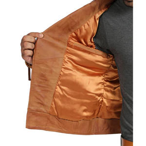 Veste bomber en cuir pour motard, respirante, de haute qualité, authentique, nouvelle arrivée, vente chaude, fabriquée par Wings Traders - Product Image 4