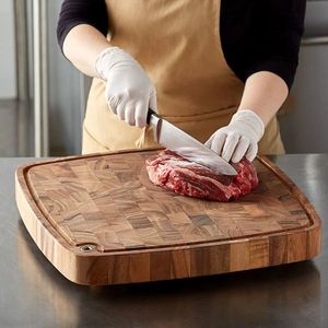 ผู้ผลิตและส่งออกเขียงครัวแบบกำหนดเอง OEM เขียงไม้รูปสี่เหลี่ยมผืนผ้ากันลื่นพร้อมที่จับมีด - Product Image 5
