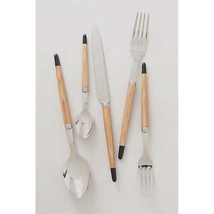 Vajilla gruesa de alto grado, acero inoxidable, mate, logotipo de Color personalizado, cubiertos de lujo, cuchara, tenedor y cuchillo, juego de cubiertos - Product Image 1