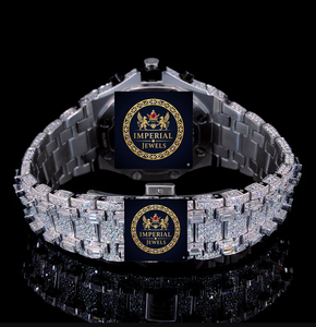 Reloj de Cuarzo con Incrustaciones de Moissanita Imperial Jewels, Estilo Hip Hop, Correa de Acero Inoxidable de Lujo, GPS, Fecha Automática, Unisex - Product Image 2