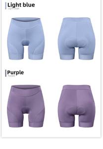 Shorts de vélo en spandex tricoté bleu marine respirant couleur unie pour femme, coupe ajustée élastique et sportive - Product Image 5