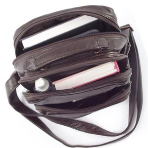 Mode unisexe grande capacité concepteur moderne en cuir véritable fermeture éclair fronde et sac de messager - Product Image 2