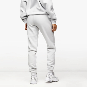 Women's Light Gray Hooded Tracksuit Full Sleeve Solid Color Casual Wear With Side Pockets Elastic Waist Autumn Style - Product Image 6