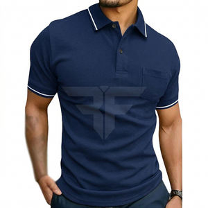 Camisetas Polo para Hombre, Camisetas Deportivas Casuales de Manga Corta, Camisa Clásica con Cuello en Contraste y Bolsillo - Product Image 1