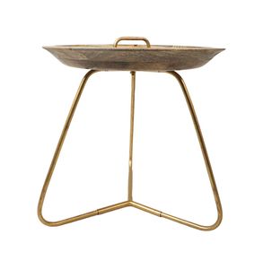 Modern Round <b>Wood</b> <b>Coffee</b> <b>Table</b> with Gold Metal <b>Legs</b> Contemporary Living Room Furniture Handmade Design - Product Image 2