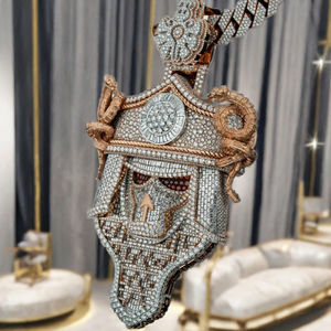 ผู้ผลิตเครื่องประดับระดับไฮเอนด์ จี้เพชรโมอิสซาไนต์สั่งทำพิเศษ เงินแท้ 925 สำหรับทุกเพศ สไตล์ฮิปฮอป พร้อมหน้ากากโทเท็มป้องกัน - Product Image 4