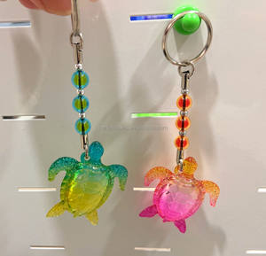 Llavero de tortuga bonita de color con impresión UV Llavero duradero con forma 3D Ocean Animal Sea World - Product Image 4