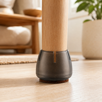 Couvre-pieds de table ronds en PVC noir 30 mm, embouts pour pieds de meubles pour la protection du sol