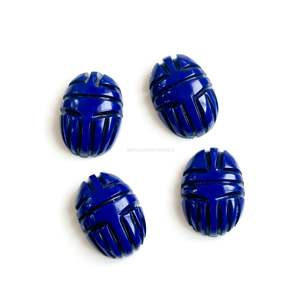 Cuentas de Piedra Natural de Lapislázuli Talladas a Mano de Alta Calidad, Escarabajo de 12MM, Abalorios y Figuritas para Fabricación de Joyas al por Mayor - Product Image 4