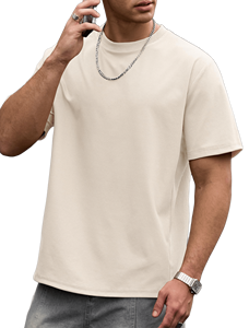T-shirt Ringer Homme Qualité Premium Épaules Tombantes Tenue Estivale Quotidienne Décontractée Streetwear Écologique - Product Image 4