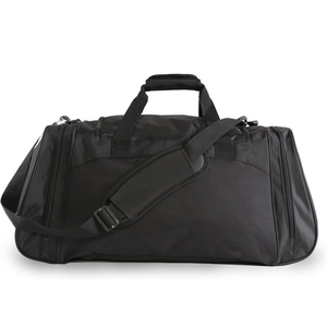 Sac de sport pliable noir unisexe léger de haute qualité avec logo personnalisé, en toile, imperméable, fermeture éclair, pour l'extérieur - Product Image 4